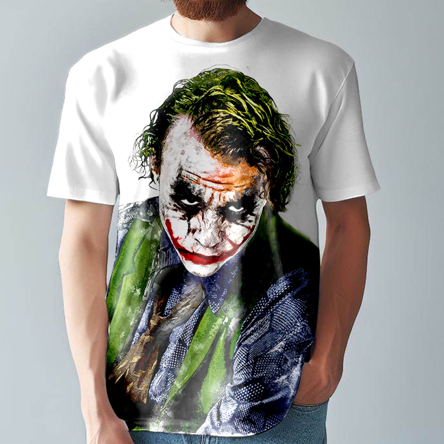 Joker T-Shirt  Colourful Comic Style Tee  Large Print Unisex Fitted T-Shirt  T2