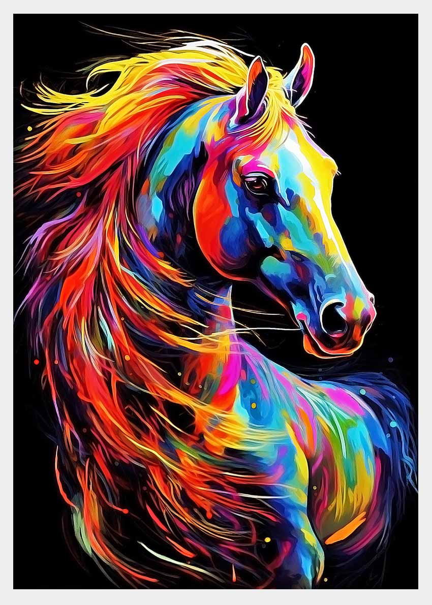 T339 Horse Canvas Art Prints, T-Shirts, Posters, and Mugs, Cushion Cover Expressive Collection