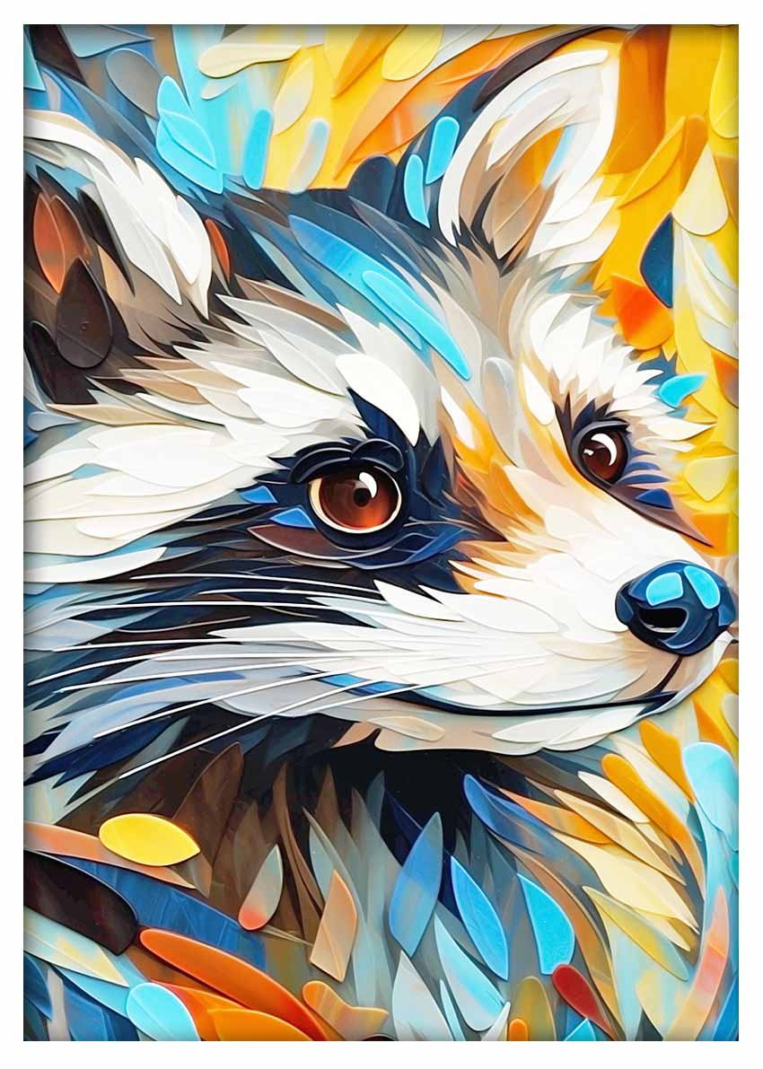 T422 Raccoon Canvas Art Prints, T-Shirts, Posters, and Mugs, Cushion Cover Expressive Collection