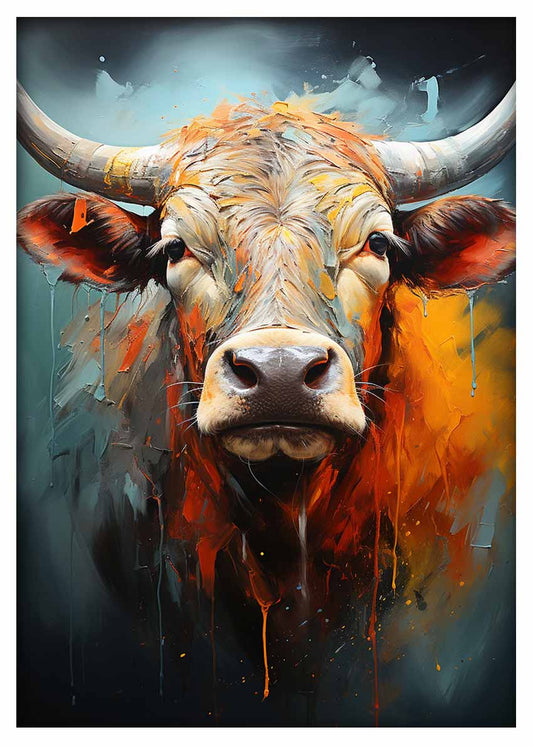 T448 Cow Canvas Art Prints, T-Shirts, Posters, and Mugs, Cushion Cover Expressive Collection