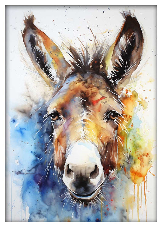 T495 Donkey Canvas Art Prints, T-Shirts, Posters, and Mugs, Cushion Cover Expressive Collection