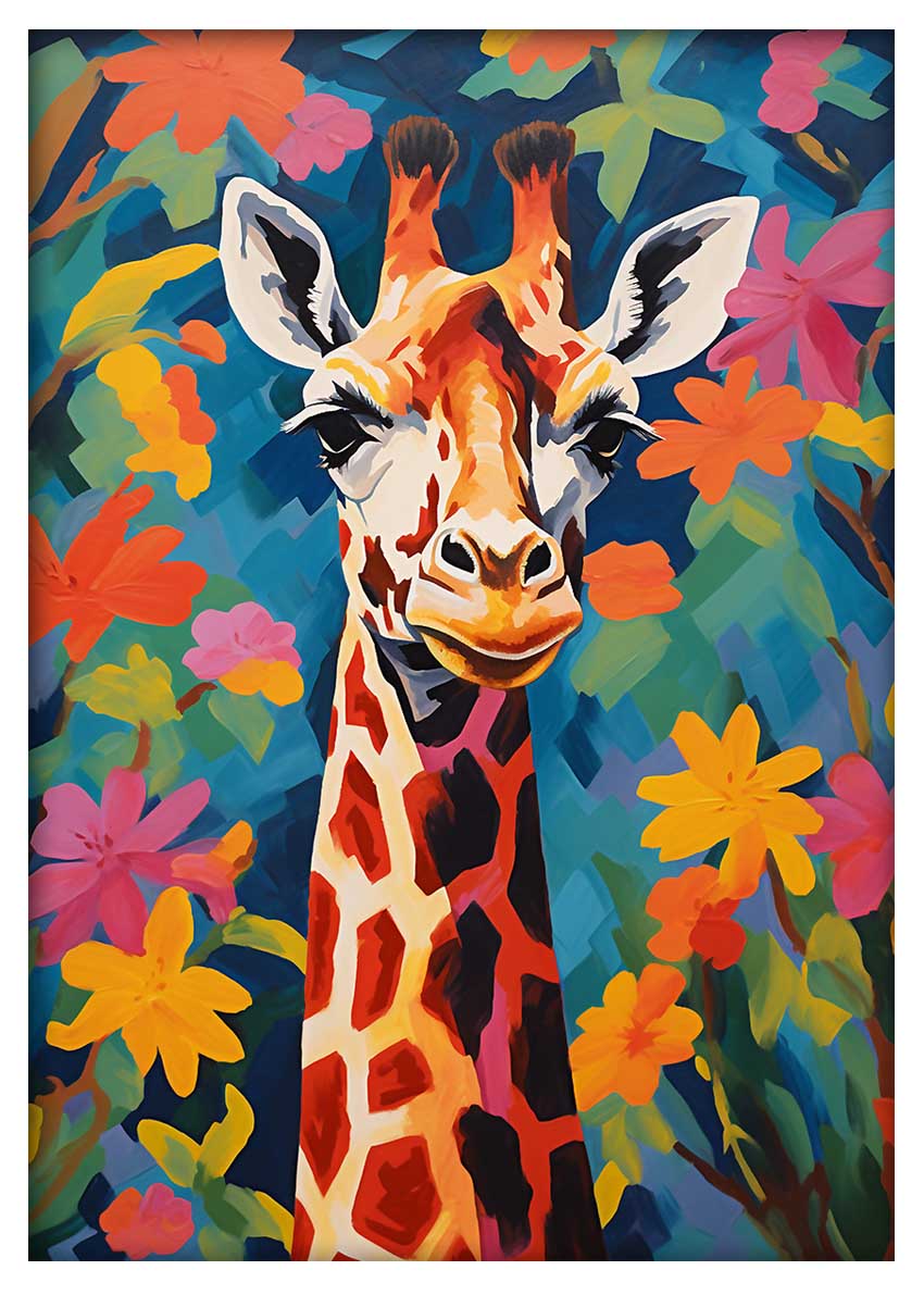 T497 Giraffe Canvas Art Prints, T-Shirts, Posters, and Mugs, Cushion Cover Expressive Collection