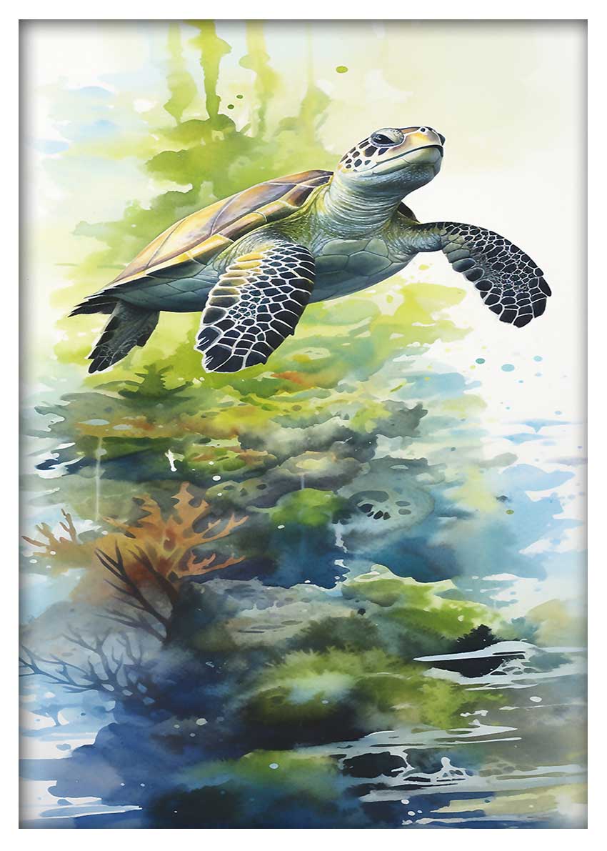 T520 Sea turtles Canvas Art Prints, T-Shirts, Posters, and Mugs, Cushion Cover Expressive Collection