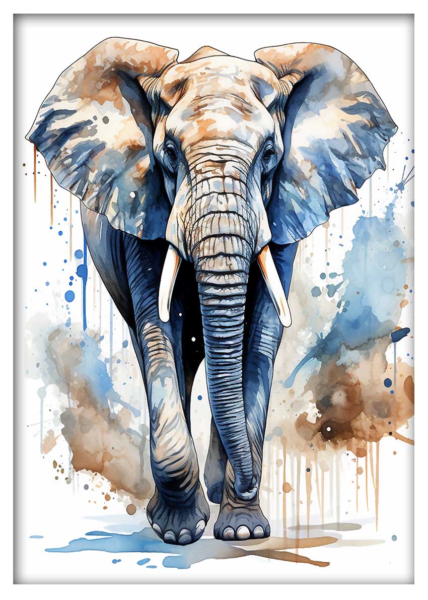 T541 Elephants Canvas Art Prints, T-Shirts, Posters, and Mugs, Cushion Cover Expressive Collection