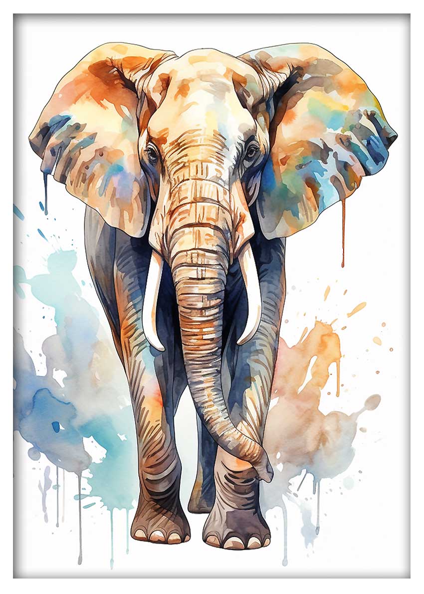 T542 Elephants Canvas Art Prints, T-Shirts, Posters, and Mugs, Cushion Cover Expressive Collection