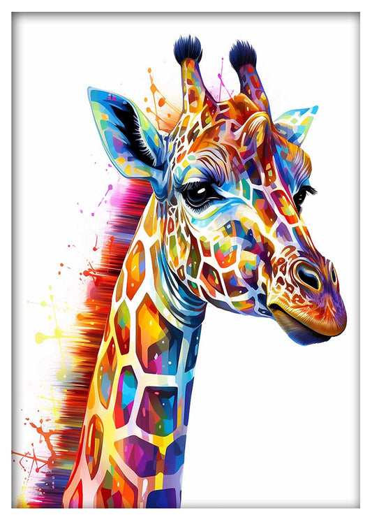 T544 Giraffe Canvas Art Prints, T-Shirts, Posters, and Mugs, Cushion Cover Expressive Collection