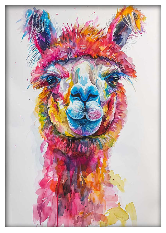 T605 Llama Canvas Art Prints, T-Shirts, Posters, and Mugs, Cushion Cover