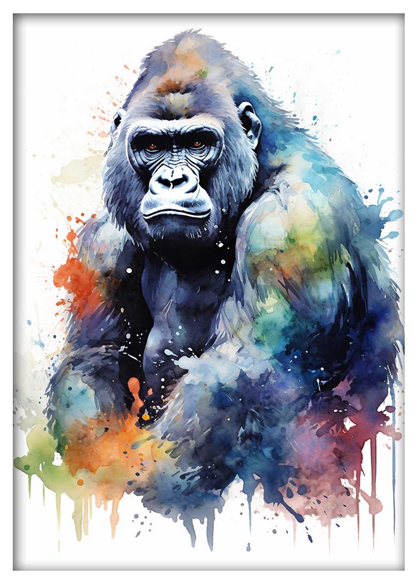 T618 Gorilla Canvas Art Prints, T-Shirts, Posters, and Mugs, Cushion Cover