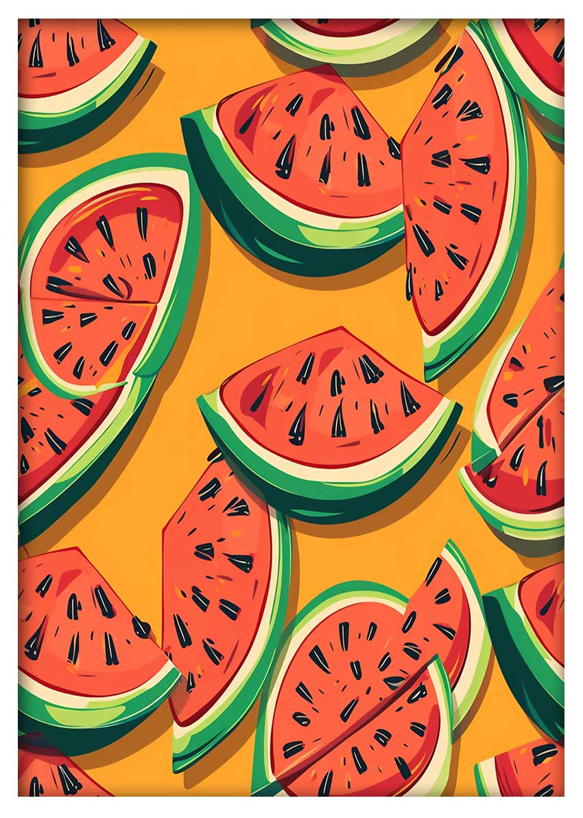 T681 Watermelon Canvas Art Prints, T-Shirts, Posters, and Mugs, Cushion Cover