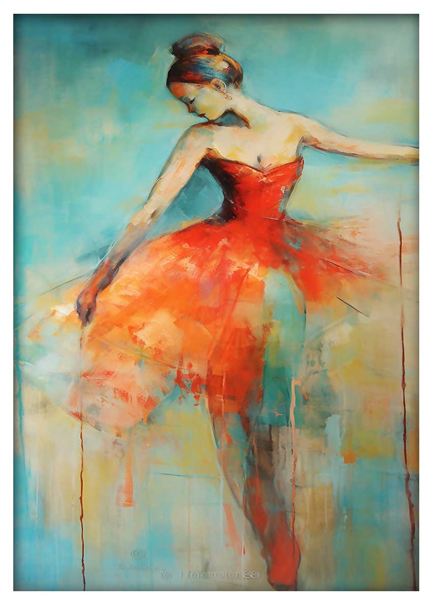 T714 Ballerina Canvas Art Prints, T-Shirts, Posters, and Mugs, Cushion Cover