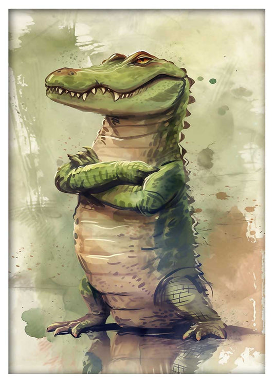 T791 Crocodiles Canvas Art Prints, T-Shirts, Posters, and Mugs, Cushion Cover