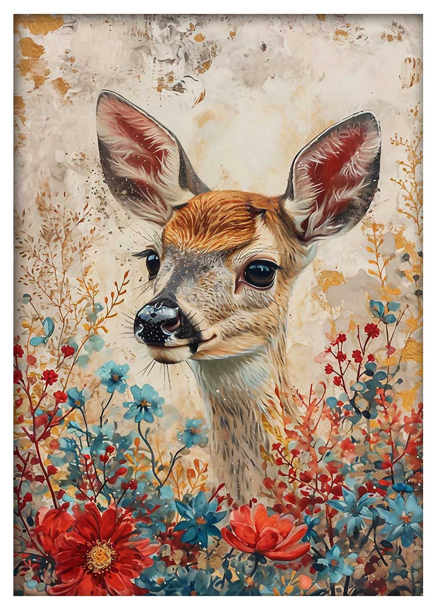 T797 Deer Canvas Art Prints, T-Shirts, Posters, and Mugs, Cushion Cover