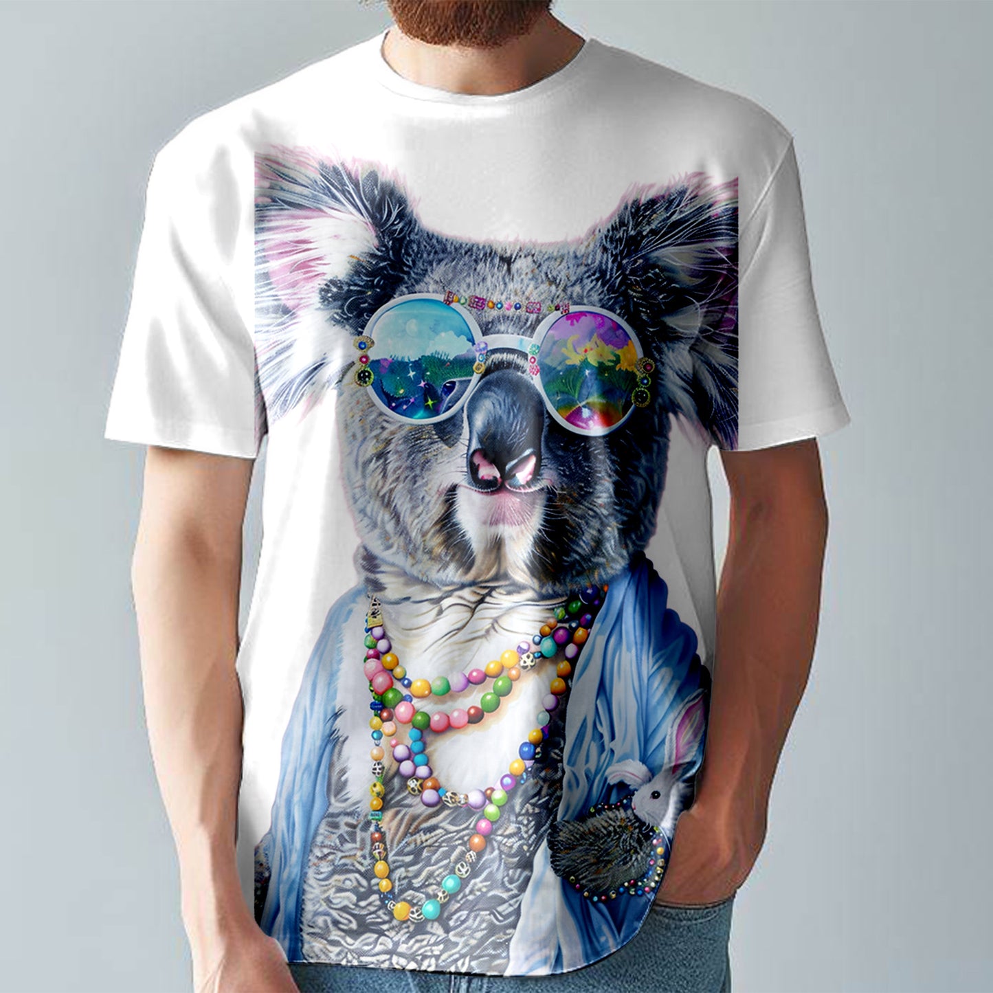 Koala AI Animal Print Tee T-Shirt  Large Print Unisex Fitted T-Shirt T7