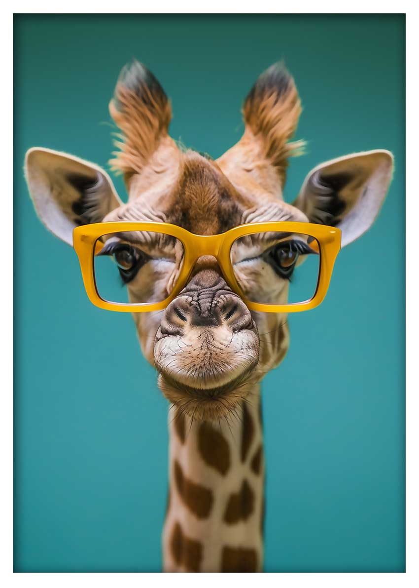 T808 Giraffe Canvas Art Prints, T-Shirts, Posters, and Mugs, Cushion Cover