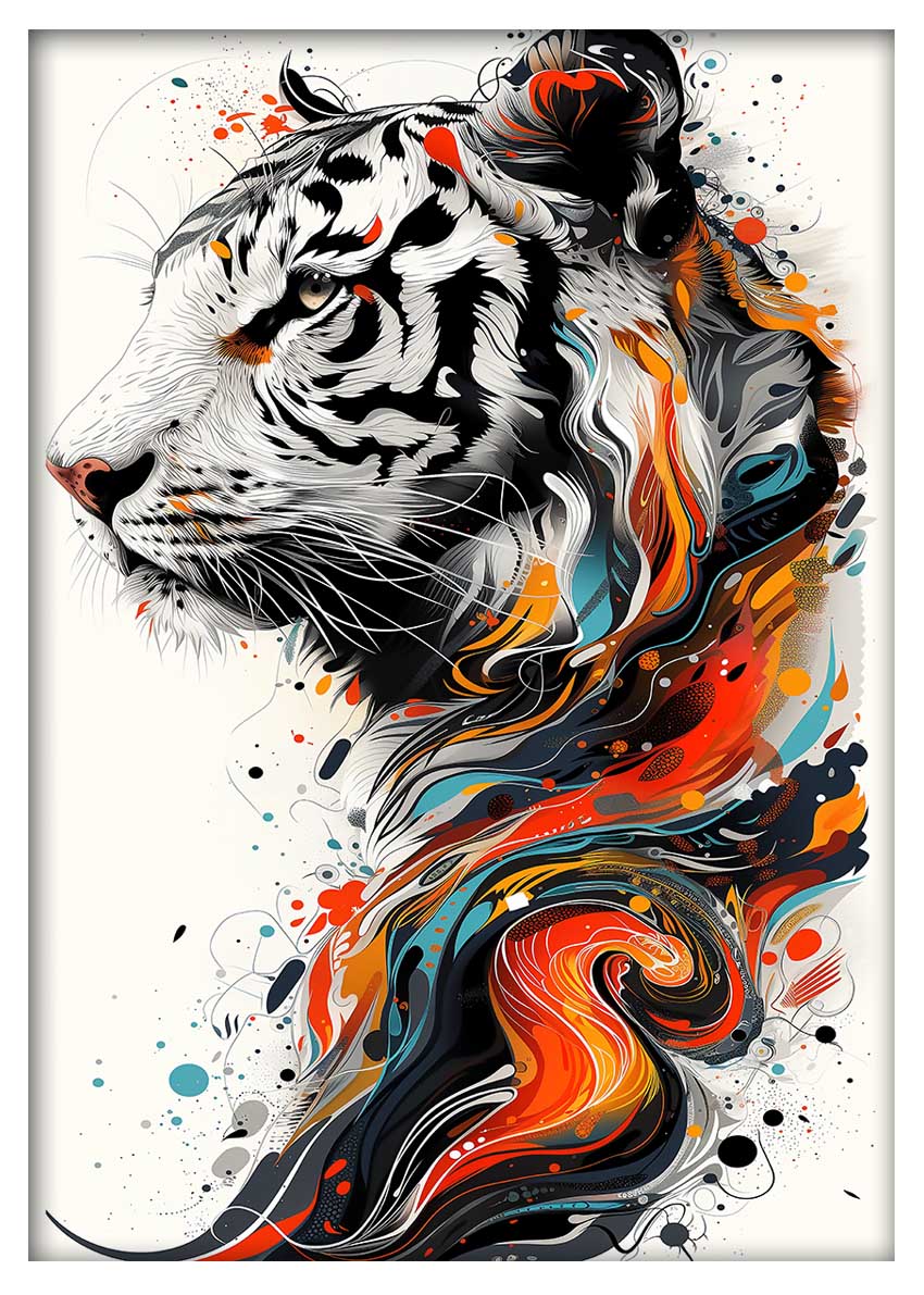 T812 Tiger Canvas Art Prints, T-Shirts, Posters, and Mugs, Cushion Cover