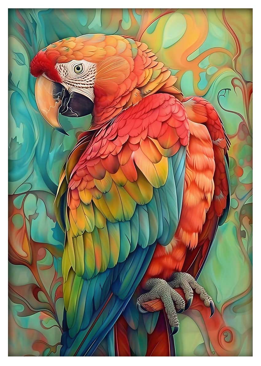 T827 Parrot Canvas Art Prints, T-Shirts, Posters, and Mugs, Cushion Cover