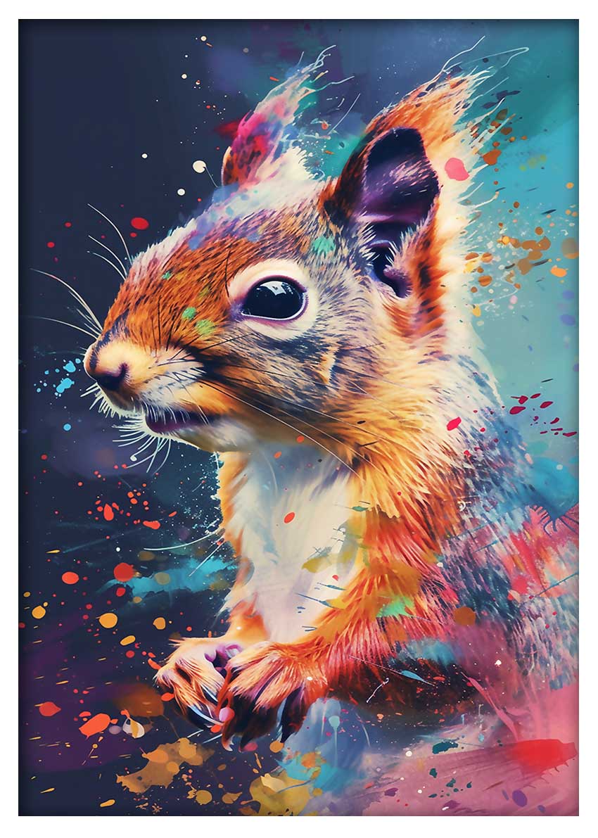 T828 Squirrel Canvas Art Prints, T-Shirts, Posters, and Mugs, Cushion Cover