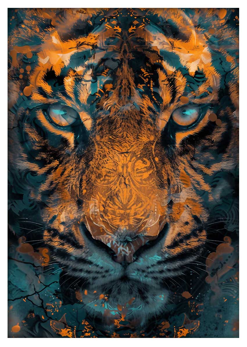 T852 Tiger Canvas Art Prints, T-Shirts, Posters, and Mugs, Cushion Cover