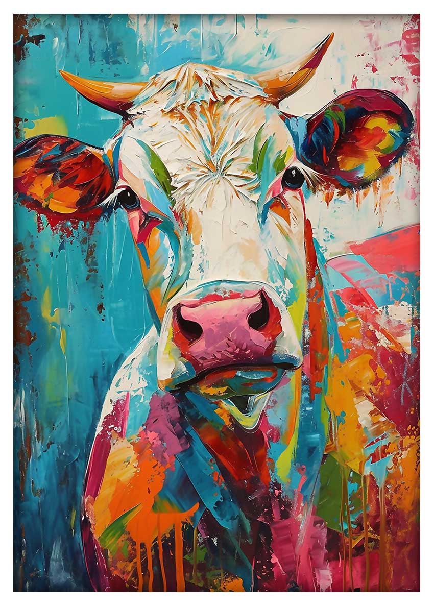 T867 Cow Canvas Art Prints, T-Shirts, Posters, and Mugs, Cushion Cover