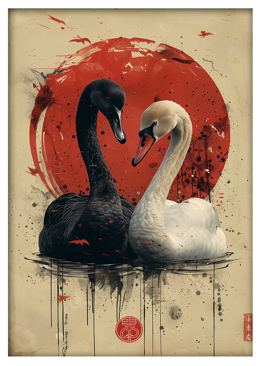 T869 Swan Canvas Art Prints, T-Shirts, Posters, and Mugs, Cushion Cover