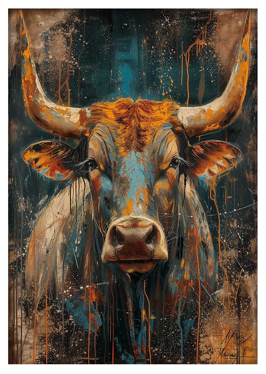 T882 Cow Canvas Art Prints, T-Shirts, Posters, and Mugs, Cushion Cover