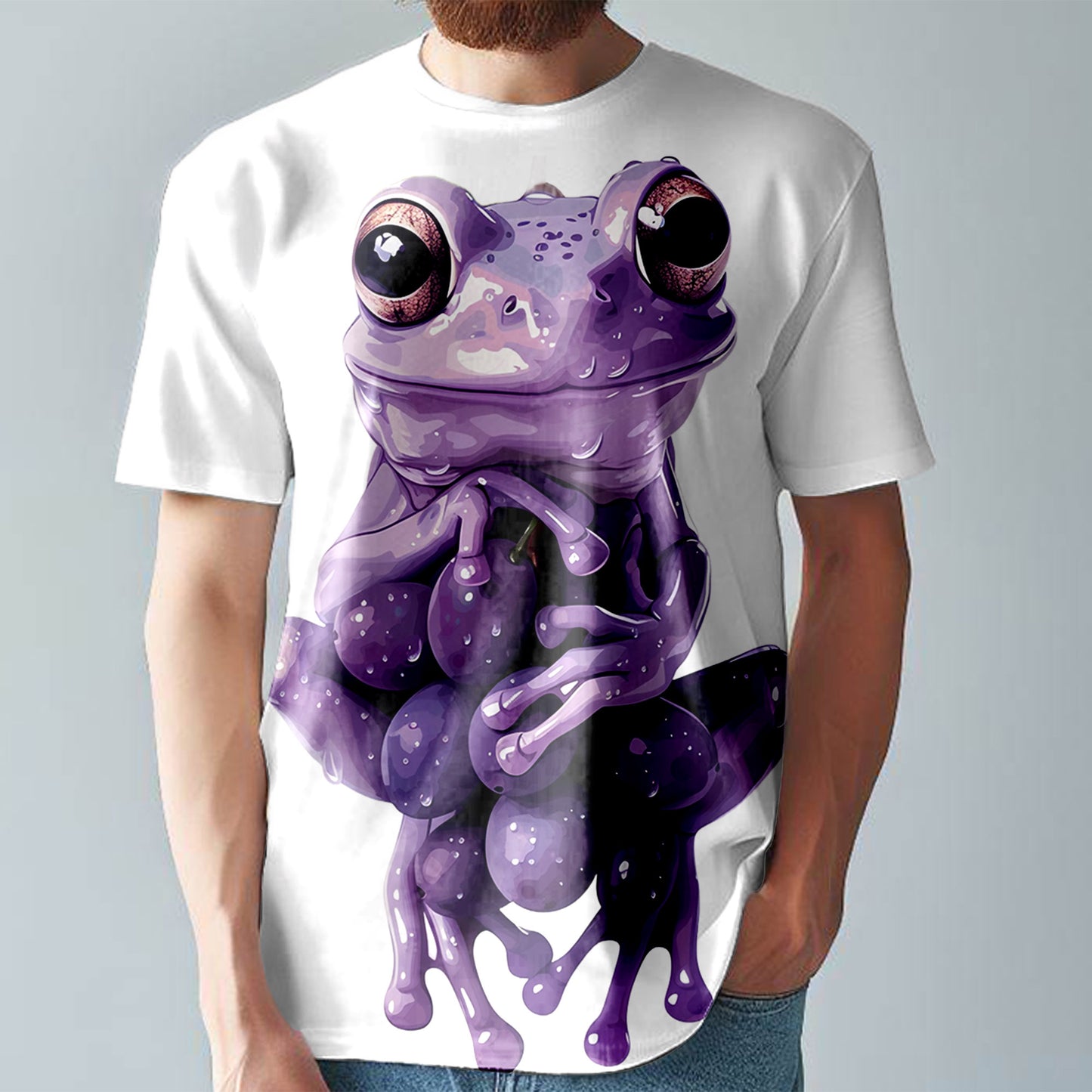 Frog AI Animal Print Tee T-Shirt  Large Print Unisex Fitted T-Shirt T8