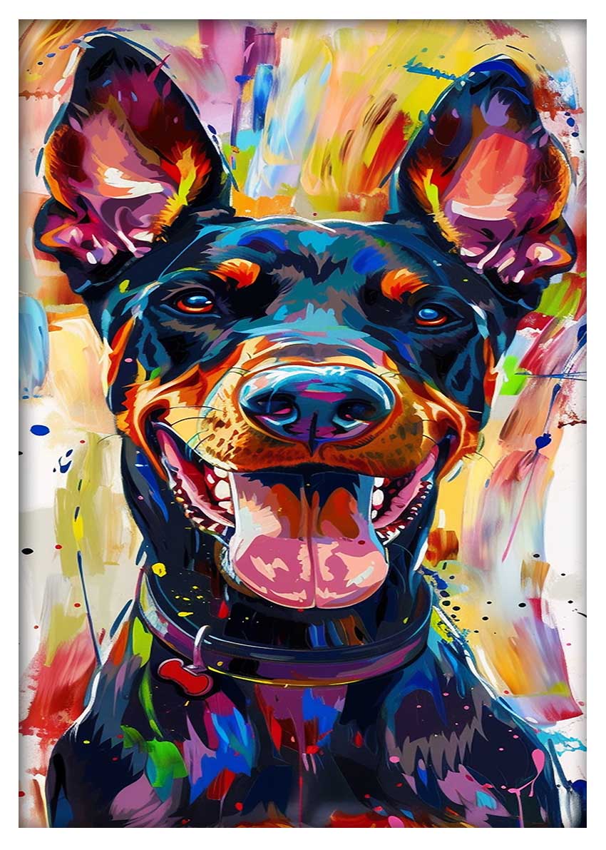 T949 Dog Canvas Art Prints, T-Shirts, Posters, and Mugs, Cushion Cover