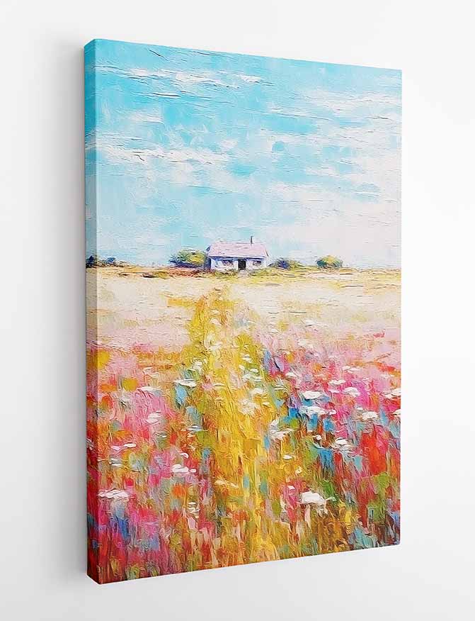 T321 Field With Flowers Canvas Art Prints, T-Shirts, Posters, and Mugs, Cushion Cover Expressive Collection