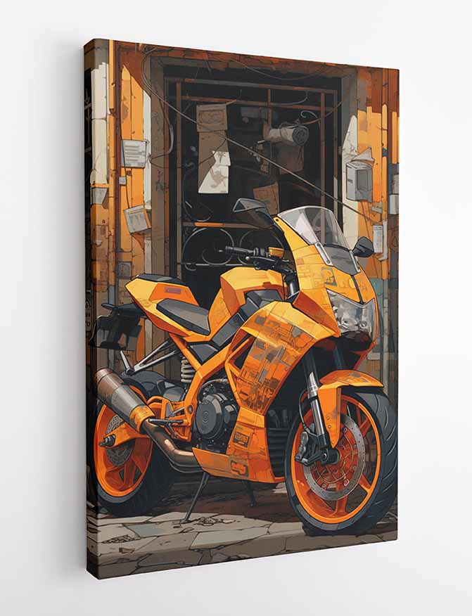 T344 Motorbike Canvas Art Prints, T-Shirts, Posters, and Mugs, Cushion Cover Expressive Collection