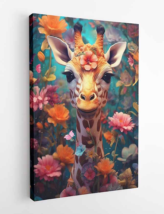 T346 Giraffe Canvas Art Prints, T-Shirts, Posters, and Mugs, Cushion Cover Expressive Collection