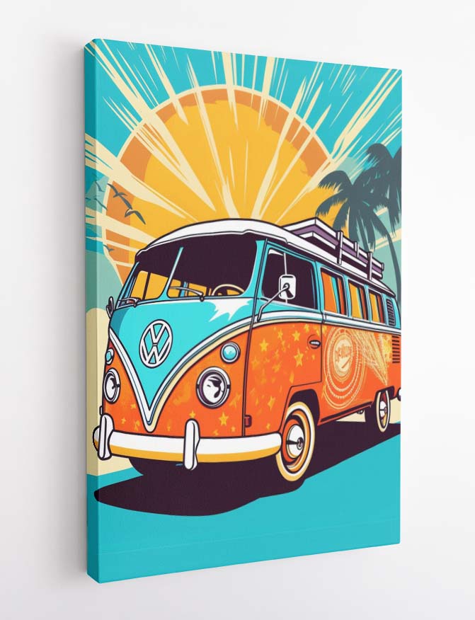 T362  Camper Van Canvas Art Prints, T-Shirts, Posters, and Mugs, Cushion Cover Expressive Collection