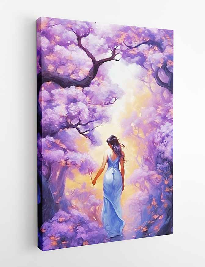 T325 Purple Tree Flowers Canvas Art Prints, T-Shirts, Posters, and Mugs, Cushion Cover Expressive Collection