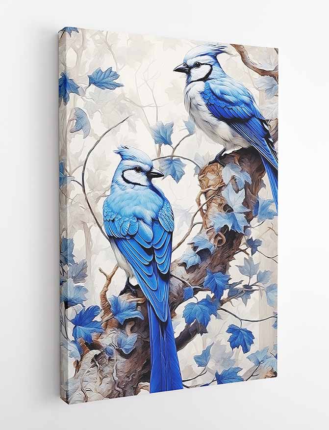 T327 Blue Birds Canvas Art Prints, T-Shirts, Posters, and Mugs, Cushion Cover Expressive Collection