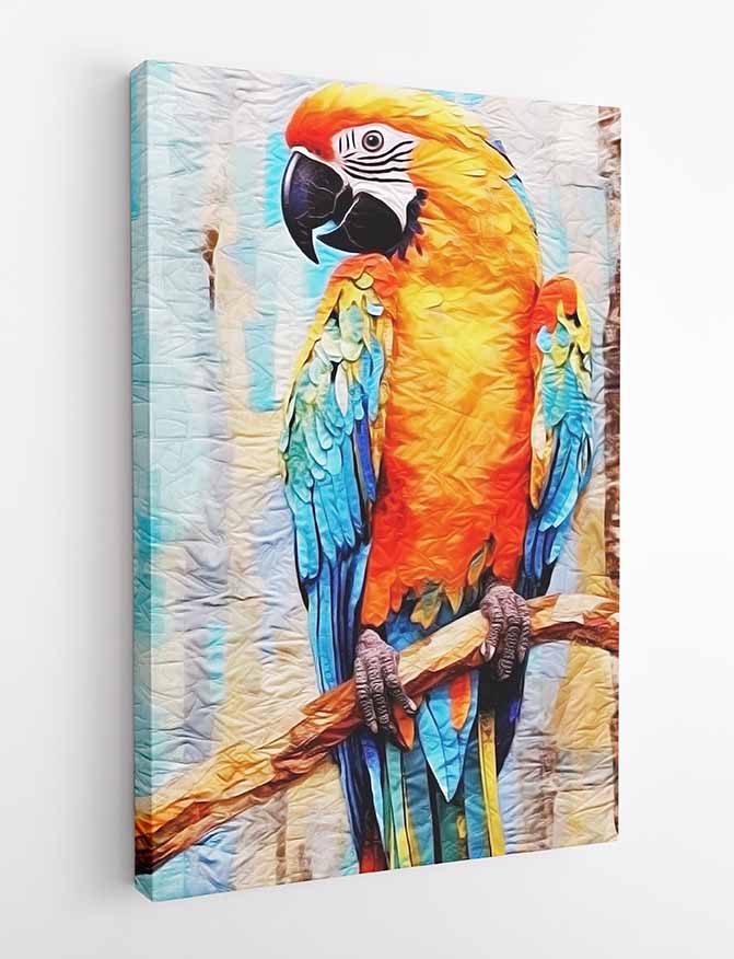 T391 Parrot Canvas Art Prints, T-Shirts, Posters, and Mugs, Cushion Cover Expressive Collection