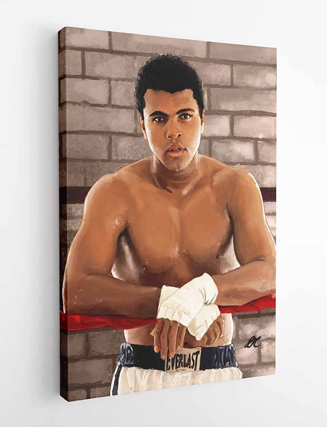 P91 Muhammad Ali Canvas Art Prints, T-Shirts, Posters, and Mugs, Cushion Cover Expressive Collection