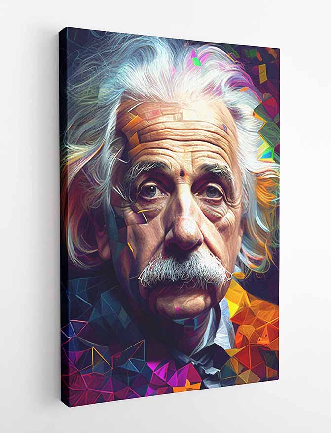 P154 AI Artistry Albert Einstein Printed Designs on Canvas, Poster, Mugs, Cushion Covers, and T-Shirts