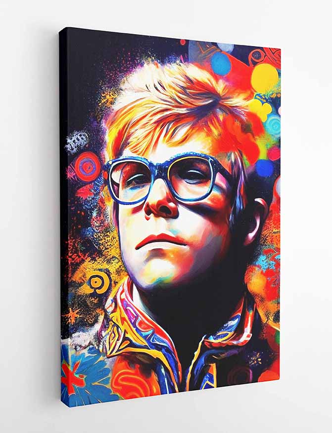 P160 AI Artistry Elton John Printed Designs on Canvas, Poster, Mugs, Cushion Covers, and T-Shirts