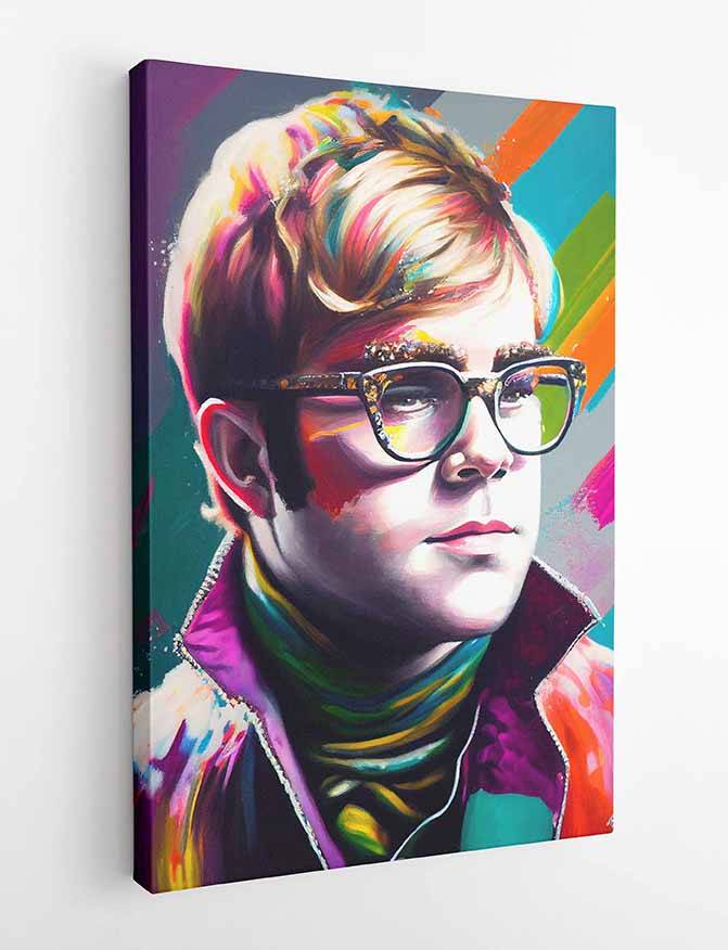 P178 AI Artistry Elton John Printed Designs on Canvas, Poster, Mugs, Cushion Covers, and T-Shirts