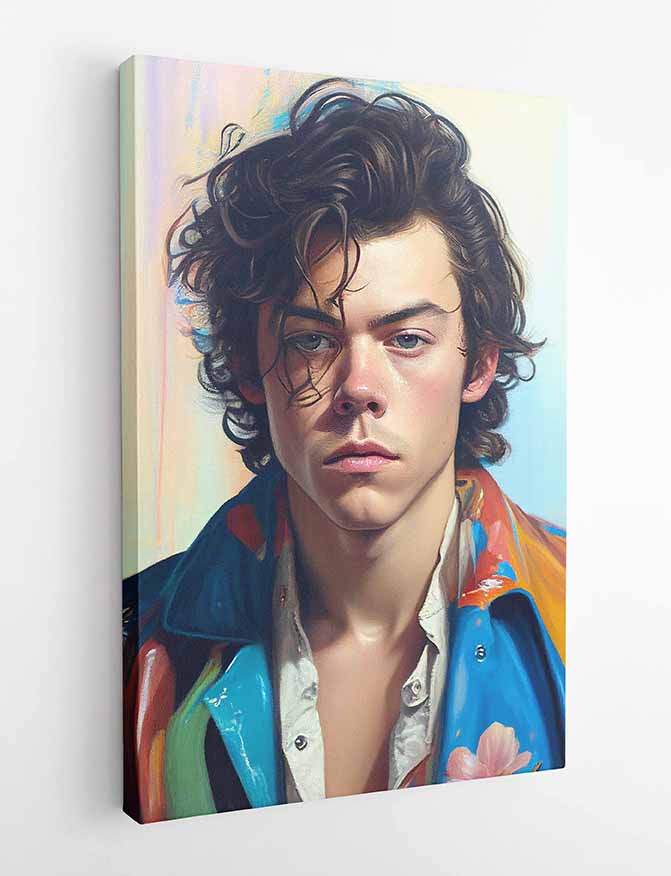 P182 AI Artistry Harry Styles Printed Designs on Canvas, Poster, Mugs, Cushion Covers, and T-Shirts