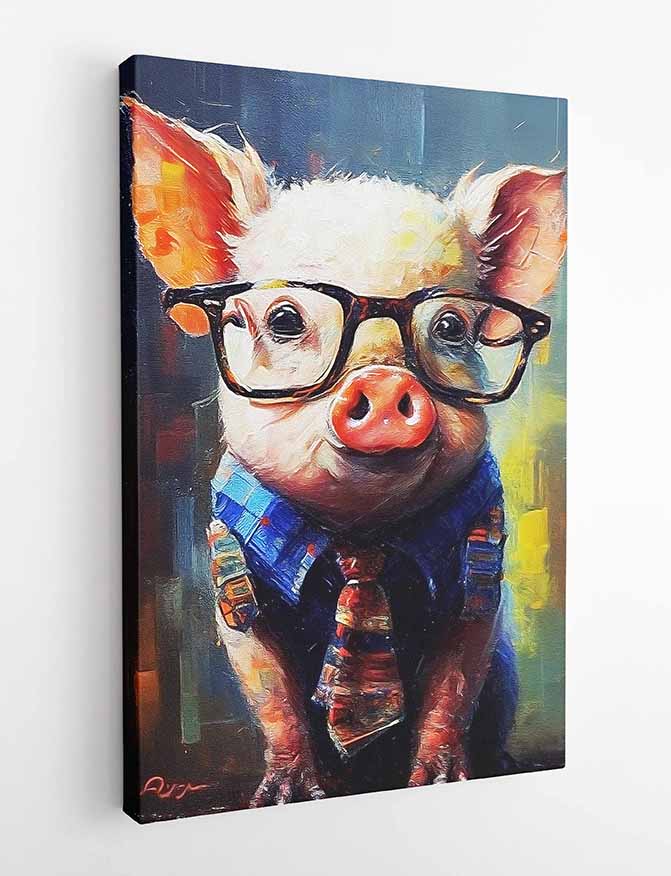 T218 Pig Canvas Art Prints, T-Shirts, Posters, and Mugs, Cushion Cover Expressive Collection