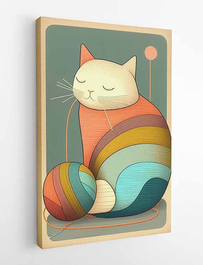 T28 Cat Retro Canvas Art Prints, T-Shirts, Posters, and Mugs, Cushion Cover Expressive Collection