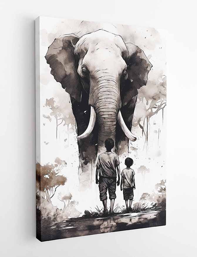 T293 Elephant Canvas Art Prints, T-Shirts, Posters, and Mugs, Cushion Cover Expressive Collection