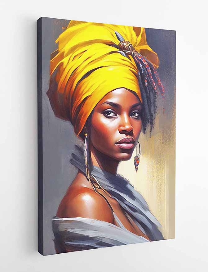 T50 African Woman Canvas Art Prints, T-Shirts, Posters, and Mugs, Cushion Cover Expressive Collection