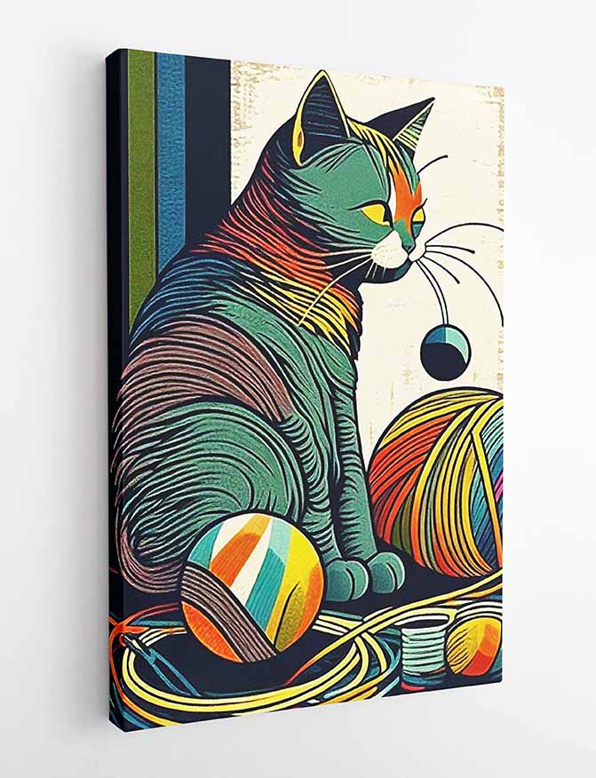 T54 Cat Retro Canvas Art Prints, T-Shirts, Posters, and Mugs, Cushion Cover Expressive Collection