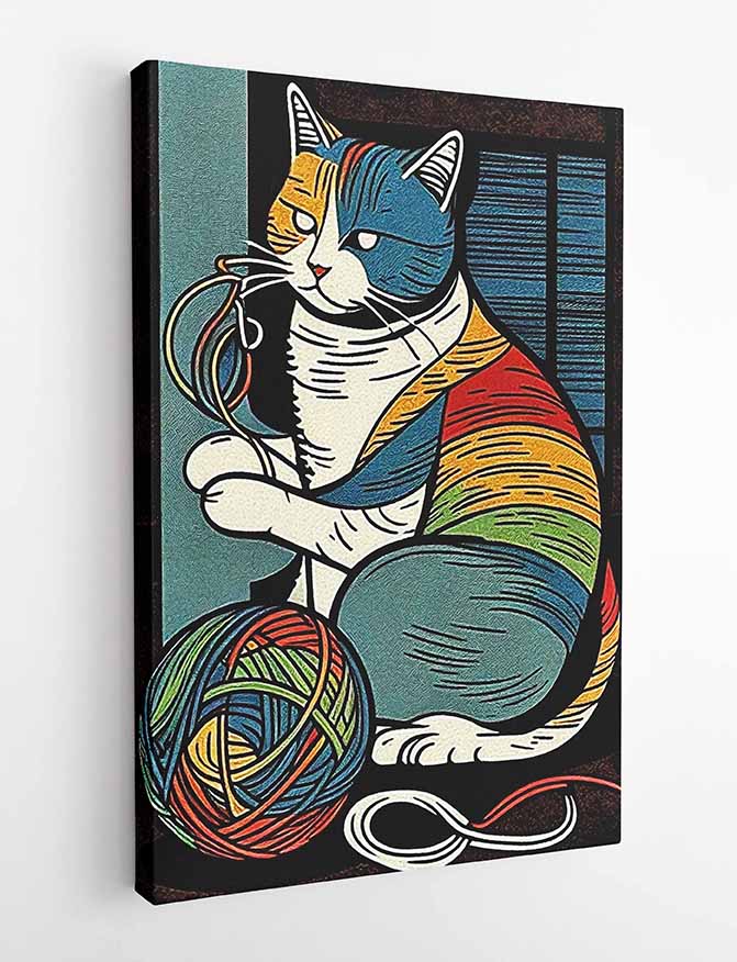 T57 Cat Retro Canvas Art Prints, T-Shirts, Posters, and Mugs, Cushion Cover Expressive Collection