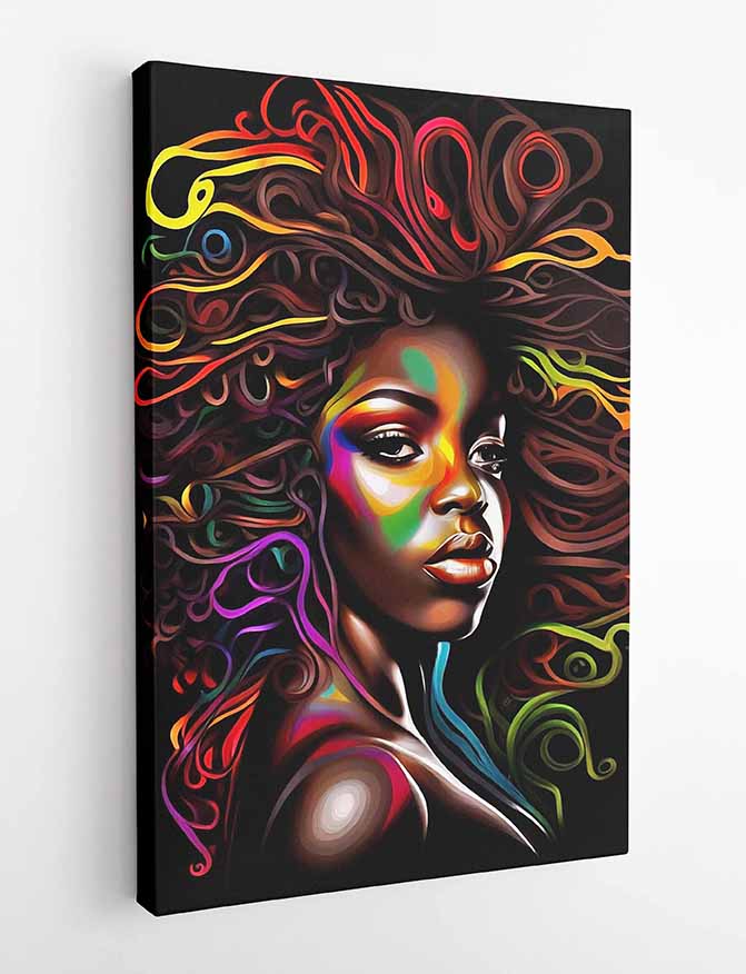 T78 African Woman Abstract Canvas Art Prints, T-Shirts, Posters, and Mugs, Cushion Cover Expressive Collection