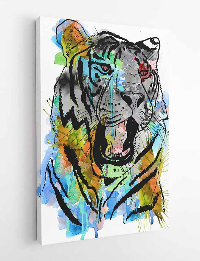 T15 Tiger  Canvas Art Prints, T-Shirts, Posters, and Mugs, Cushion Cover Expressive Collection