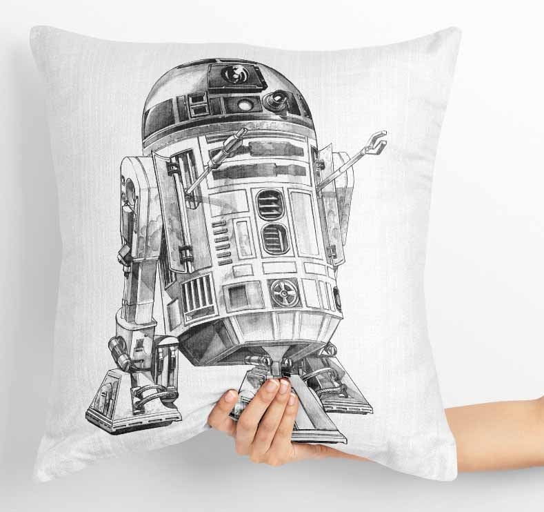 P129  R2-D2 Canvas Art Prints, T-Shirts, Posters, and Mugs, Cushion Cover Expressive Collection