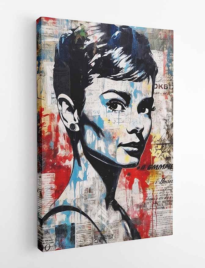 P188 Audrey Hepburn Canvas Art Prints, T-Shirts, Posters, and Mugs, Cushion Cover Expressive Collection