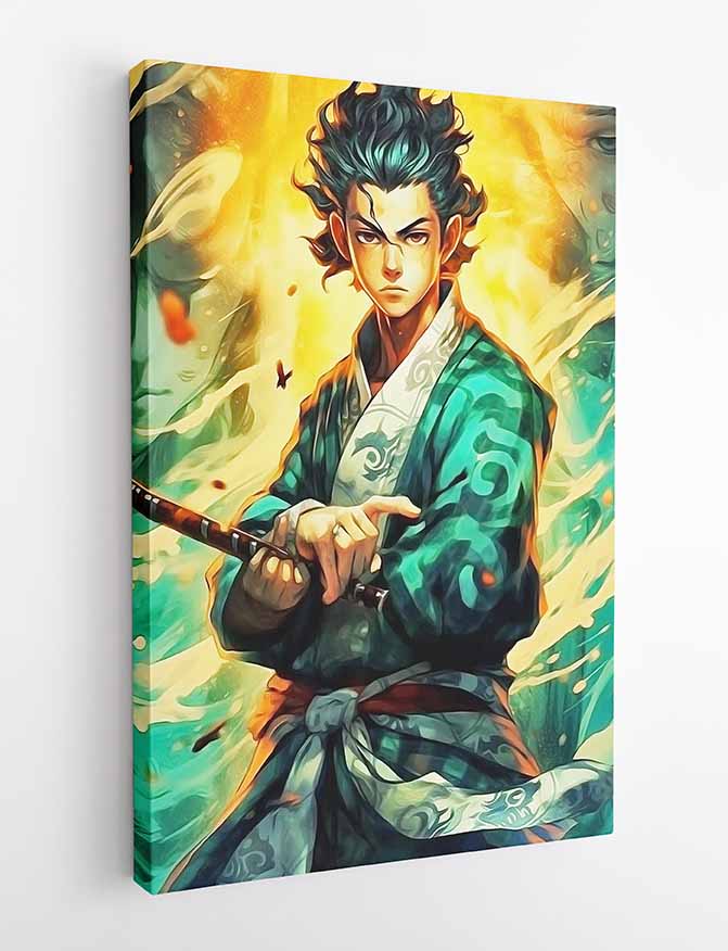 P213 Demon Slayer: Tanjiro Kamado Canvas Art Prints, T-Shirts, Posters, and Mugs, Cushion Cover Expressive Collection